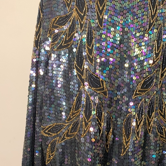 Vintage Creative Creations by Jewell Queen Beaded Silk Jacket Size: L - Picture 12 of 16